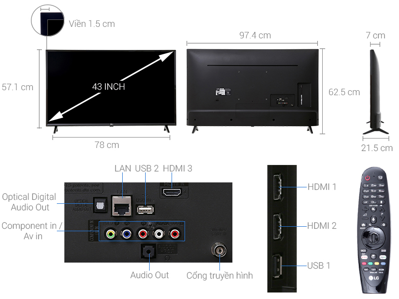 Smart Tivi LG 4K 43 inch 43UJ632T