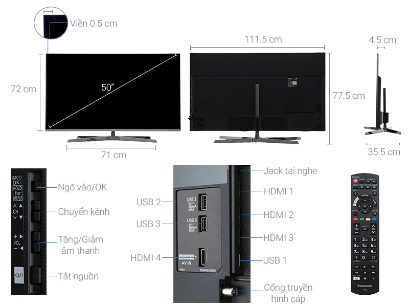 Smart Tivi Panasonic 4K 50 inch TH-50EX750V