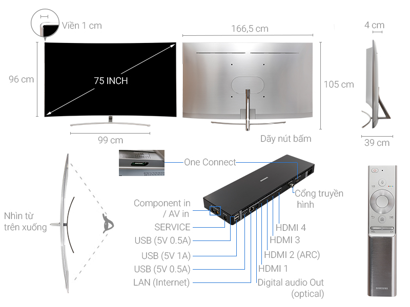 Smart Tivi QLED 75 inch Cong Samsung QA75Q8C