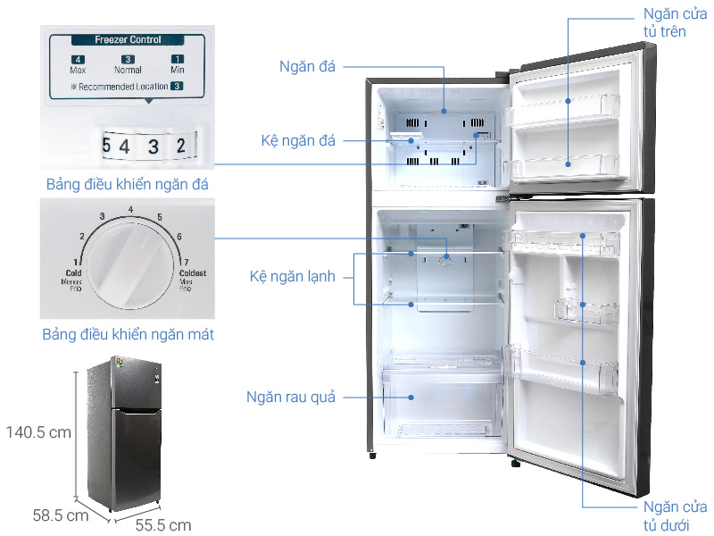 Tủ lạnh Panasonic 152 lít NR-BA178PSVN